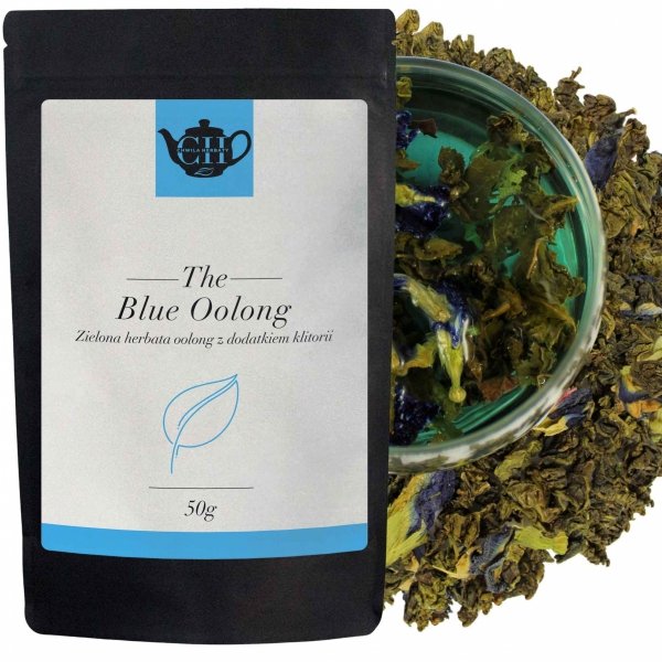 Zielona herbata Oolong z dodatkiem klitorii 50g -  Niebieski Oolong - Herbata Liściasta