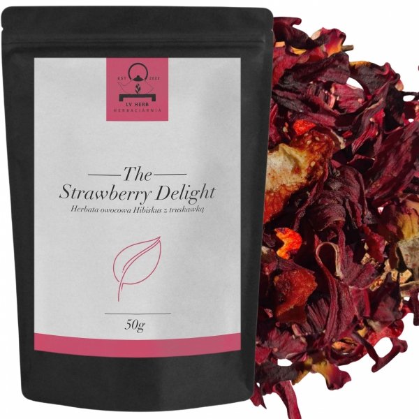 Herbata Owocowa - Hibiskus z truskawką - Strawberry Delight - Herbata Liściasta 50g
