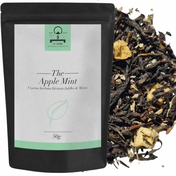Herbata Czarna - Aromatyzowana - Apple Mint - Herbata Liściasta z jabłkiem i miętą 50g