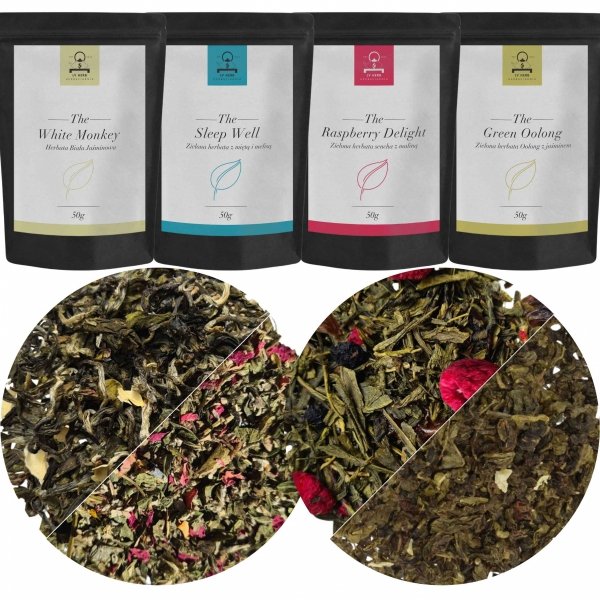 Zestaw Herbat Jesiennych Aromatyzowanych - JESIENIARY - Herbaty Liściaste Premium 4x50