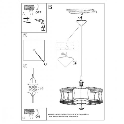 Lampa wisząca SALERNO czarna