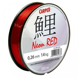 Żyłka Carpex Neon Red, 0.26mm, 300m, czerwona