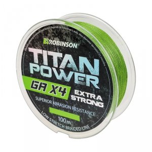 Plecionka Titan Power GA X4 0,18mm, 100m, zielona