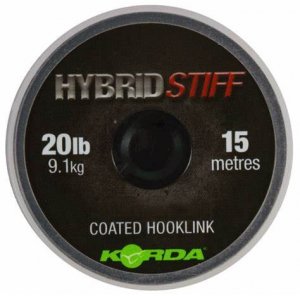 Plecionka przyponowa Korda Hybrid Stiff Weedy Green 20 LB 15 m. KHY6