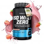 BioTech USA Iso Whey Zero izolat białka serwatkowego (truskawka) - 908g 
