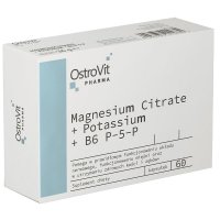 OstroVit Magnesium Citrate + Potassium + B6 P-5-P cytrynian magnezu - 60kaps.