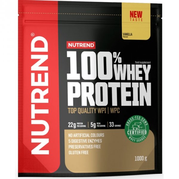 Nutrend 100% Whey Protein koncentrat białka serwatkowego (wanilia) - 1kg