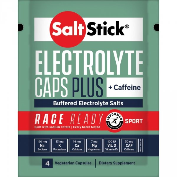 SaltStick Electrolyte Caps Plus elektrolity z kofeiną - 7 saszetek x 4 kapsułki