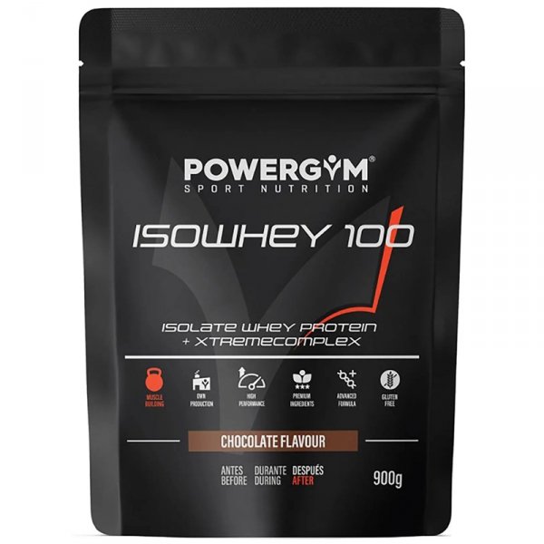 PowerGym IsoWhey 100 izolat białka (czekolada) - 900g