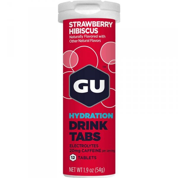 Gu Energy Hydration Drink Tabs tabletki z elektrolitami i kofeiną (truskawka hibiskus) - 12szt.