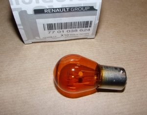 Original  Ampoule PY21W 12V orange Renault 10 pièces dans l'emballage ,  7701038624
