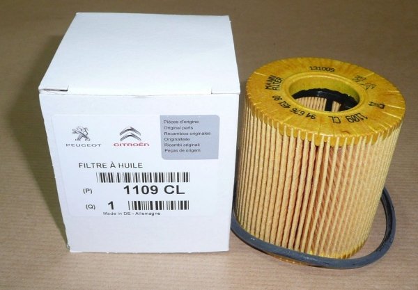 Filtre à huile d'origine Citroen Peugeot C3 C4 C5 C6 C8 206 306 307 406 407 9818914980 1109CL, 1109.CL