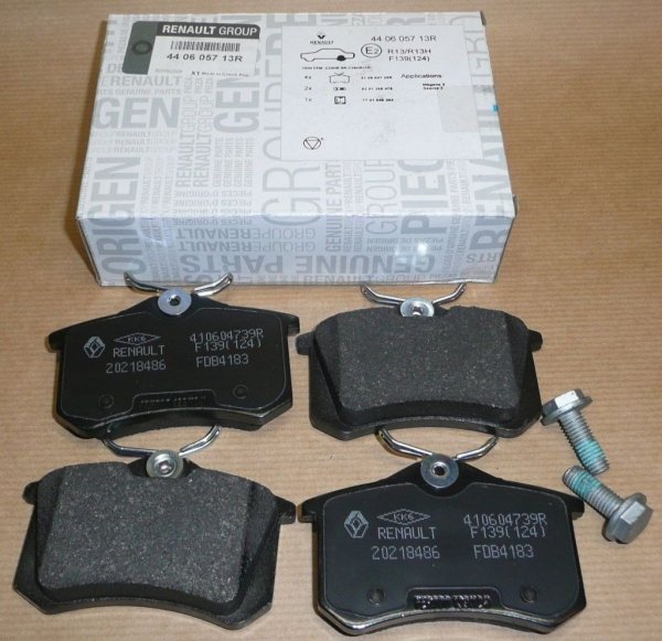 Plaquettes de frein arrière ORIGINALES pour RENAULT CLIO, MEGANE, SCENIC, TWINGO, 440605713R , 440600295R ,  440607324R