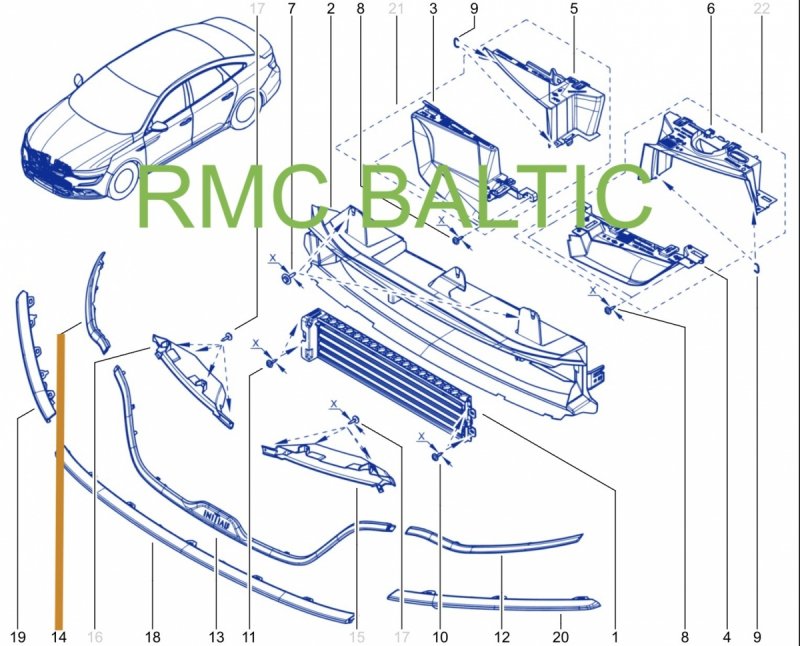 OE d’origine baguette de pare‑chocs chrom droit Renault Talisman , 620743394R