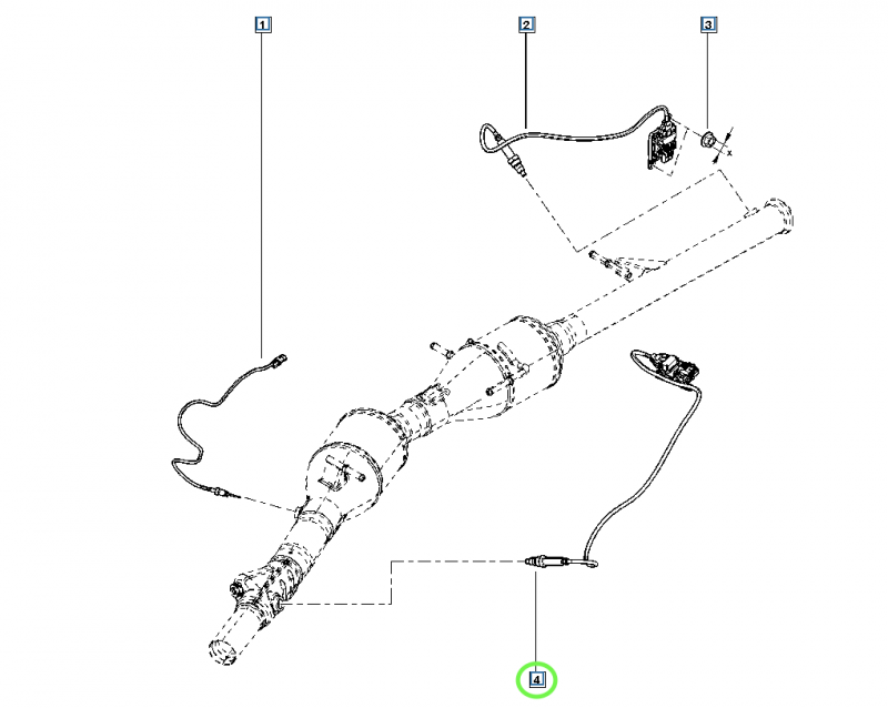 Pièce d'origine Sonde NOx sonde lambda pour Renault Trafic III Opel Vivaro B 1.6 dCi CDTi , 227908539R