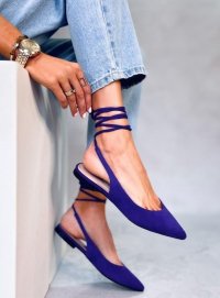 Baleriny bez pięty wiązane DENTONI PURPLE 