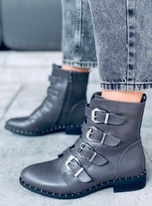 Botki z klamerkami PUNTO GREY