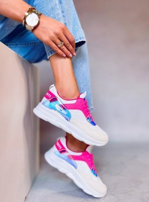Buty sportowe biało-różowe BL157 ROSE RED
