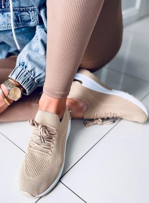 Buty sportowe skarpetkowe FAGGIO KHAKI
