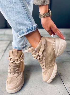Buty sportowe z odpinanym łańcuchem PERI KHAKI