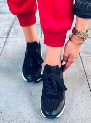 Sneakersy na koturnie FENIX BLACK