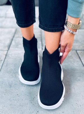 Sportowe buty za kostkę skarpetkowe HELLE BLACK