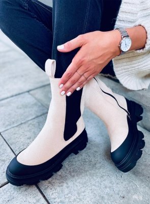 Botki sztyblety wysokie TELMA BEIGE