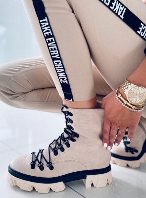 Botki sznurowane workery CONOR BEIGE