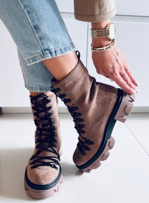 Botki sznurowane workery CONOR KHAKI