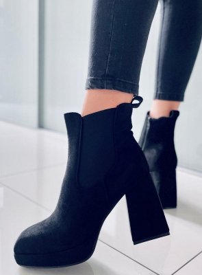 Botki na szerokim obcasie CIARA BLACK