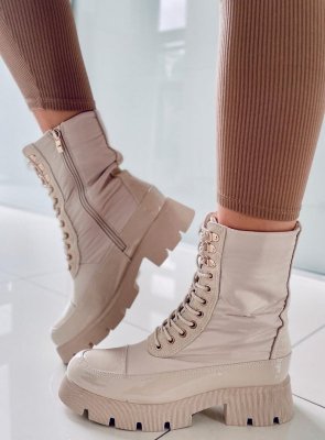 Botki sznurowane MERCED BEIGE