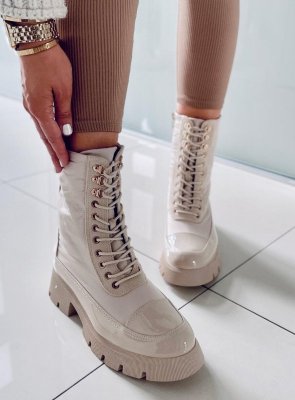 Botki sznurowane MERCED BEIGE
