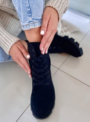 Botki workery zamszowe PANSY BLACK