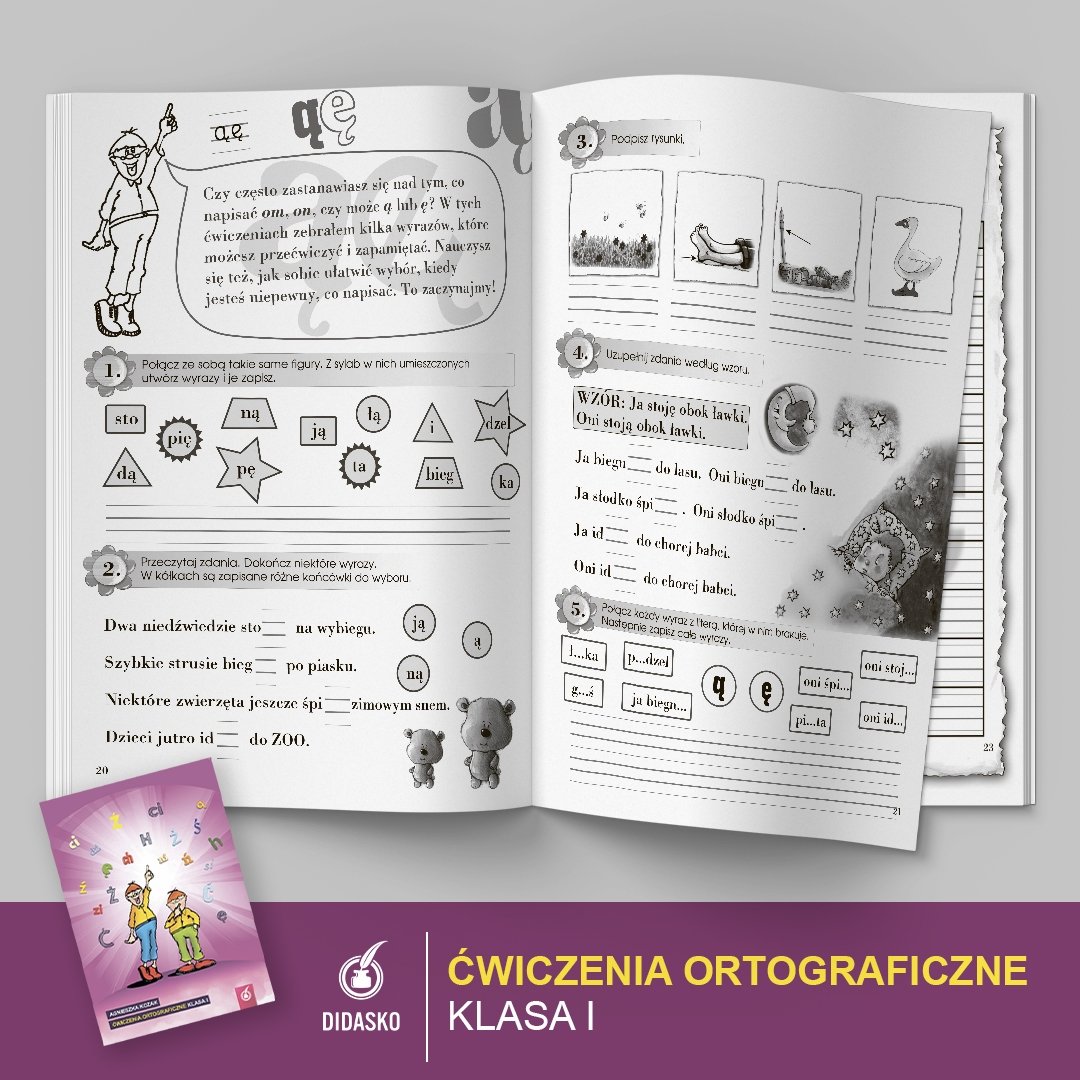 Ćwiczenia ortograficzne, klasa 1 - Ortografia - Materiały dodatkowe