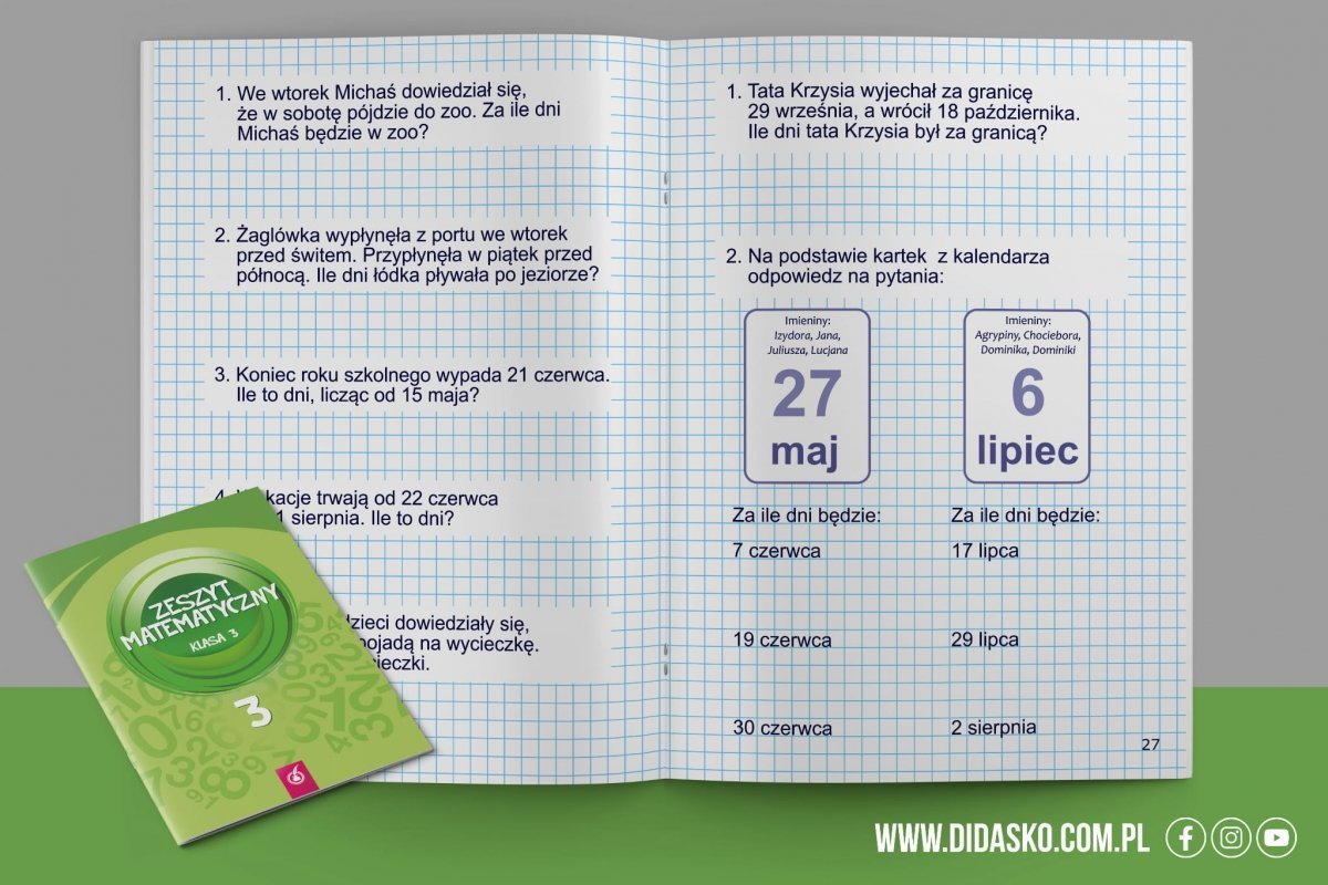 Zeszyt matematyczny kl.3 cz.3 - Liczenie - Materiały dodatkowe