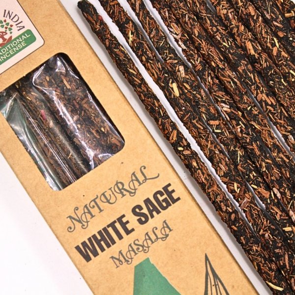 Naturalne Botaniczne Kadzidełka Masala Biała Szałwia
