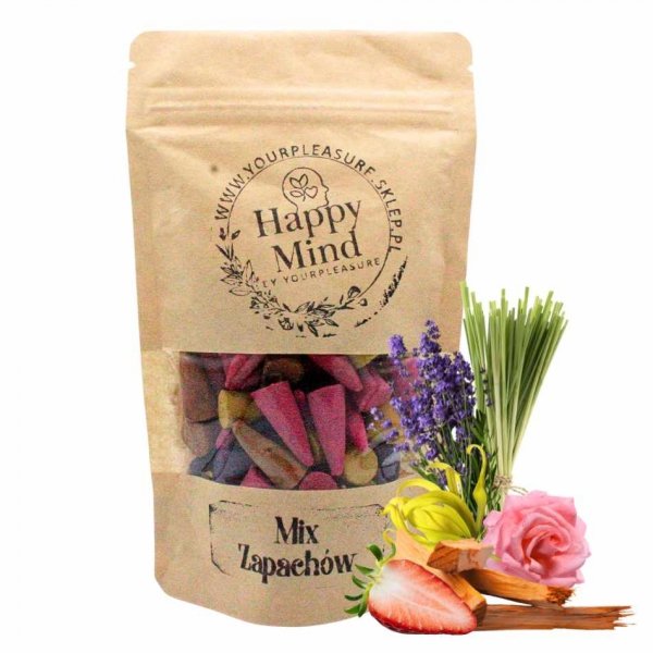 HAPPY MIND zapachowe kadzidła stożkowe 60 sztuk