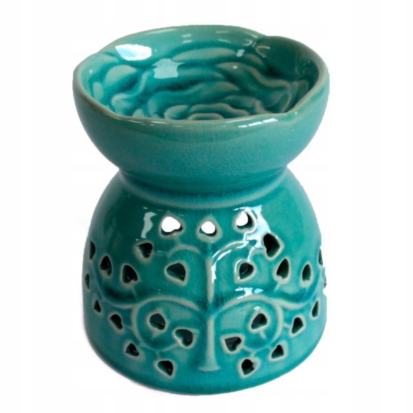Duży ceramiczny kominek zapachowy w kolorze niebieskim