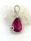 Agat - wisiorek 3.7x1.8 cm srebro Ag999, łańcuszek 45 + 3 cm srebro Ag925, rękodzieło