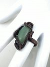 Pierścionek miedziany 33x17 mm z awenturynem, znak Byka, rozmiar regulowany
