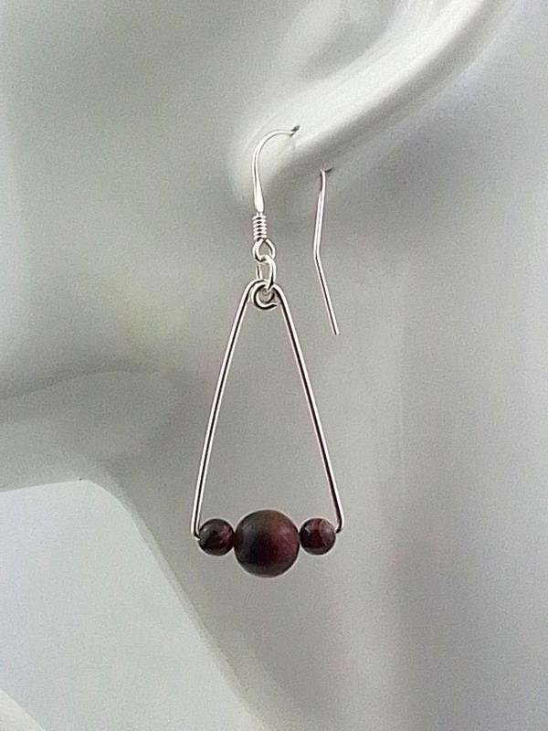 Kolczyki ze srebra Ag999 z jaspisem Picasso dla numerologicznej  6