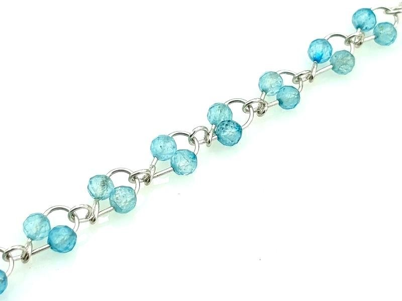 Bransoletka ze srebra z błękitnym topazem dla artysty, autora, ogrodnika