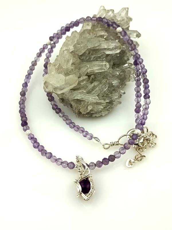 Naszyjnik z ametystem - prezent 6 rocznica ślubu