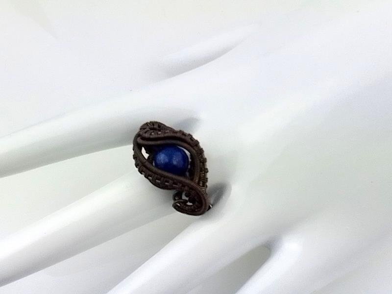 Agat - pierścionek miedziany 25x15x8 mm, rozmiar 20, waga pierścionka 5.6 grama