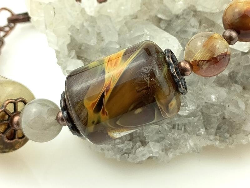 Damska bransoletka z kwarcem rutylowym - powiększenie