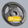 Obciążenie żeliwne zestaw 4x2.5kg, otwór 31mm, talerz z uchwytami, REBEL ACTIVE