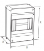 Rozdzielnica modułowa 1x3 natynkowa N+PE IP30 C.2060 Pawbol