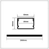 Profil Aluminiowy V-TAC 2mb Anodowany, Klosz Mleczny, Na dwie taśmy VT-8118 5 Lat Gwarancji