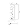 Przedłużacz LINEA PRO XC 3gn+3USB/1USB-C/1,5m/Zu+W czarny Kobi