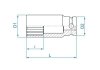 NASADKA DŁUGA UDAROWA CIENKOŚCIENNA 1/2 32mm x 80mm, 12-kąt King Tony